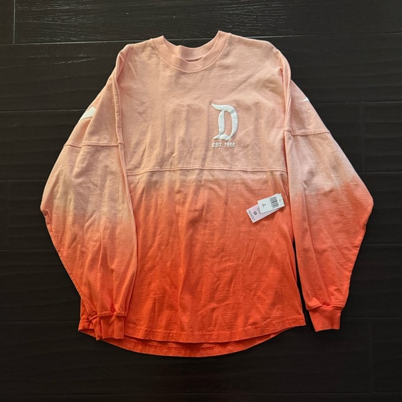 Disney coral to dark Orange Ombre Long Sleeve Shirt - Picture 6 of 6